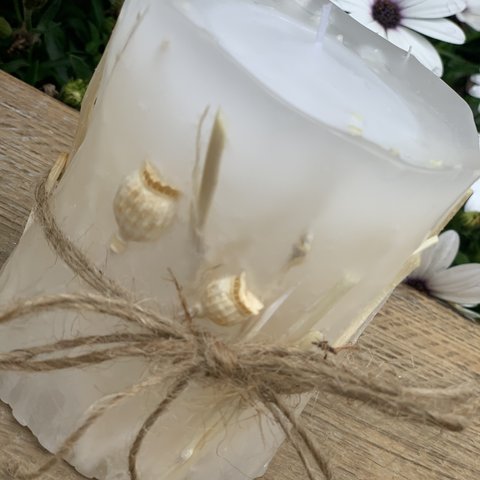 White botanical candle