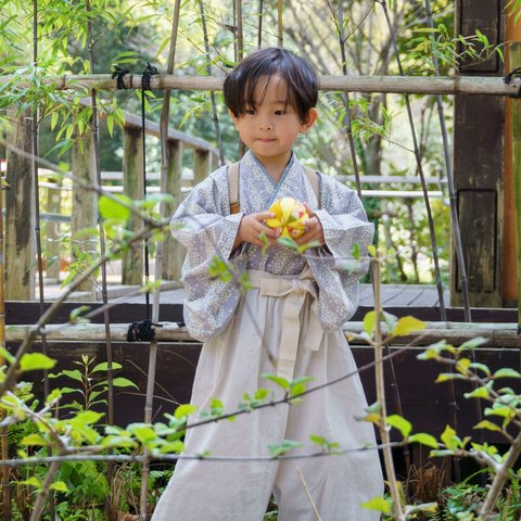 季節を楽しむ、星空の和風セットアップ 80cm〜120cm / 男の子 キッズ こどもの日 甚平 浴衣 夏 七夕 縁日 星座 記念日 写真撮影 ペンギンのおしり