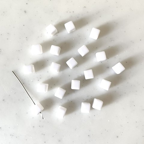 White Cube Beads