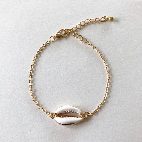 SALE Cowry Shells Gold Bracelet カウリーシェルゴールドブレスレット