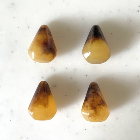 Orange Brown Marble Faceted Cone Pendant Tops