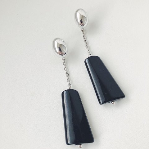 noir06 イヤリング  ピアス  ノンホールピアス ハンドメイド アクセサリー ファッション  handmade simple シンプル  ナチュラル シルバー 