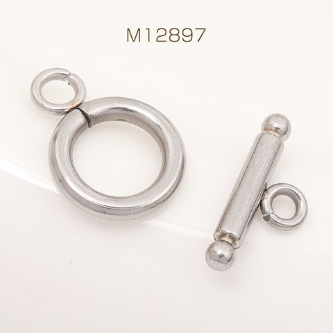 M12897 12套 ステンレス製 マンテル 丸型 シルバーカラー 2×11mm 3 x（4セット）