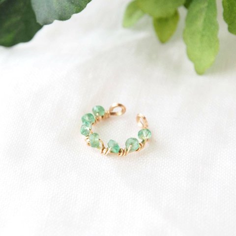 Circle Cuff（Emerald）-片耳-