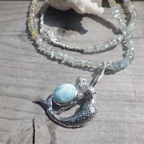 ☆再販☆*silver925* Mermaid&Larimar Aquamarine Necklace☆銀製