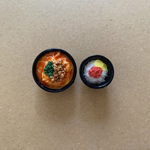 フェイクフード　担々麺と辛子明太ご飯セット