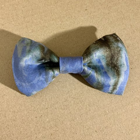 コサージュ✳︎リボンボータイ✳︎Corsage Ribbon Bow Tie✳︎African wax print fabric🌍 Light Blue