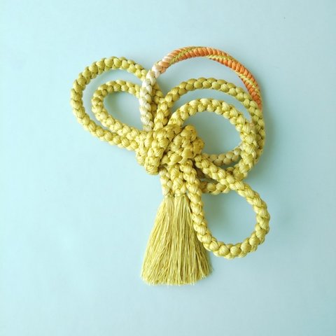 『環』太組紐髪飾り 薄黄色/打掛 花嫁 振袖 成人式  卒業式 袴ヘア