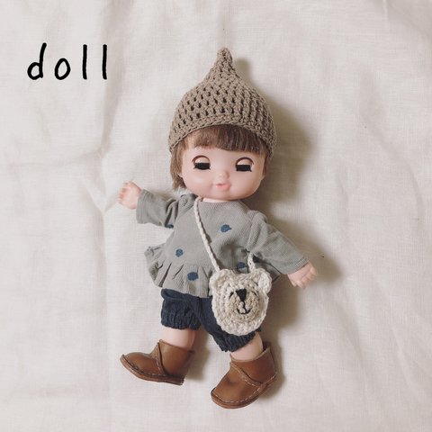 コットン糸のどんぐり帽子⋈for doll