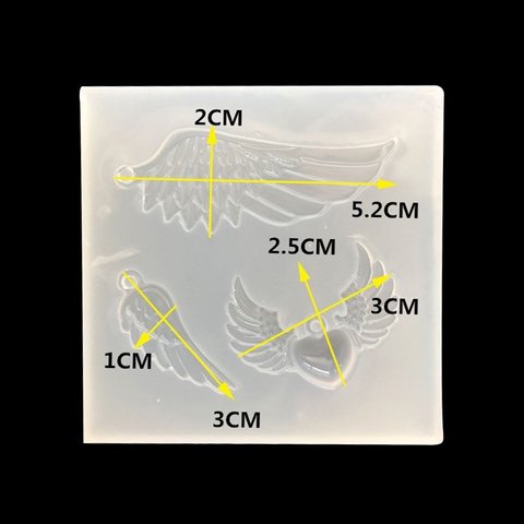 レジン型 ソフトモールド シリコンモールド カン穴付き 羽 羽根 翼 天使 ウイング 