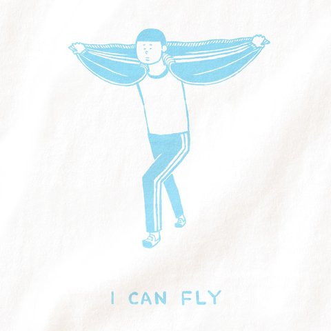半袖 Tシャツ 『私は飛ぶことができます・水色画』 メンズ レディース