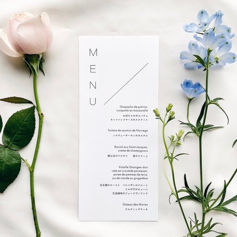 【メニュー表】Natural & Garden Wedding menu 【ドリンクメニュー】