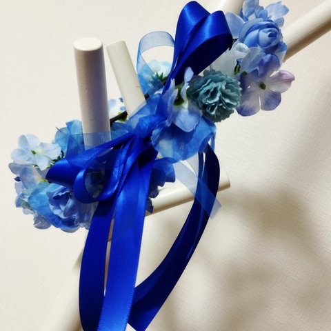 推し活💙花かんむり。