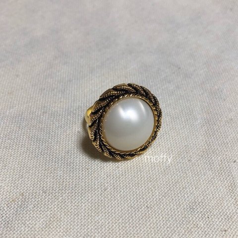 vintage button ring (0017) ヴィンテージボタンリング  レトロリング  アンティーク