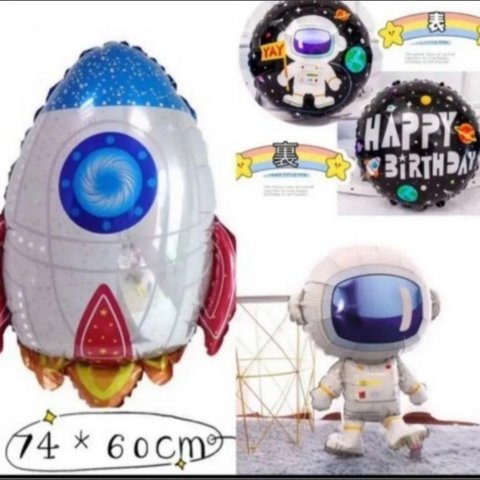 3点入　宇宙士　宇宙船　ロケット　お誕生日飾りお祝いバルーン