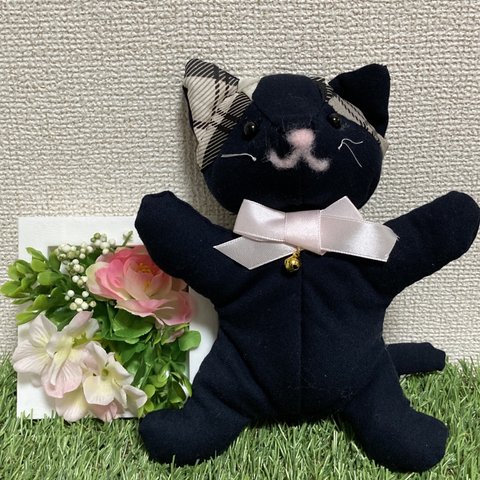 【送料無料】ゆるふわ猫♪ピンク鈴リボン