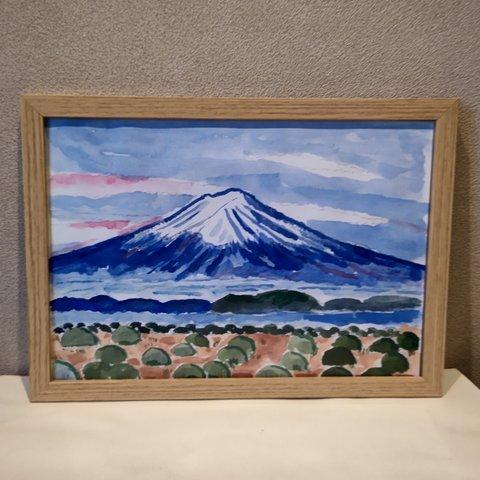 富士山の絵【水彩原画】