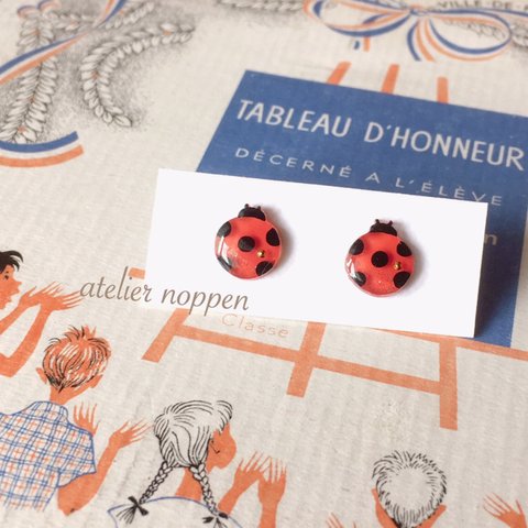 【再販5】 🐞 てんとう虫 🍀 ピアス or イヤリング 