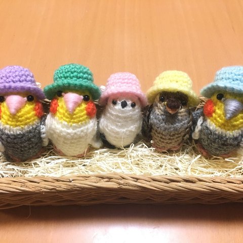 インコちゃん用春色ぼうし（ピンク）