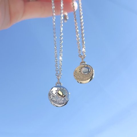 ハワジュ☆sun coin necklace             　　変色しない　金属アレルギー対応　ステンレス316l   錆びないネックレス　