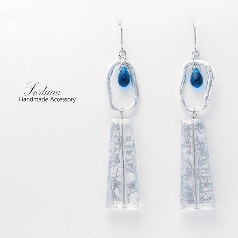 Silver&Blue(1197) ピアス/イヤリング/ノンホールピアス/樹脂ピアス