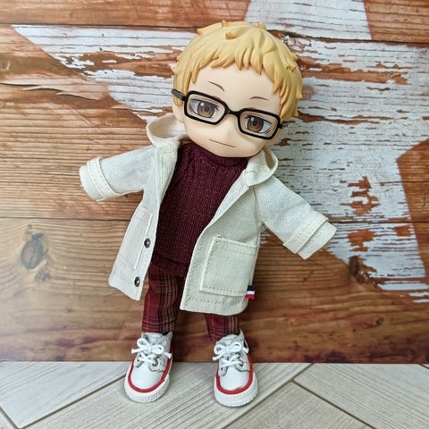 パンツが選べるビッグシルエットコートとセーターセット☆ねんどろいどどーる服