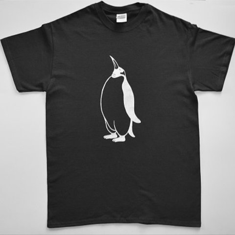 ペンギンＴシャツ、penguin, 半袖シャツ、黒、オリジナルデザイン