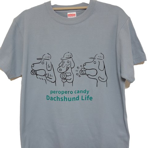 ダックスフント　Tシャツ　ペロペロキャンディ