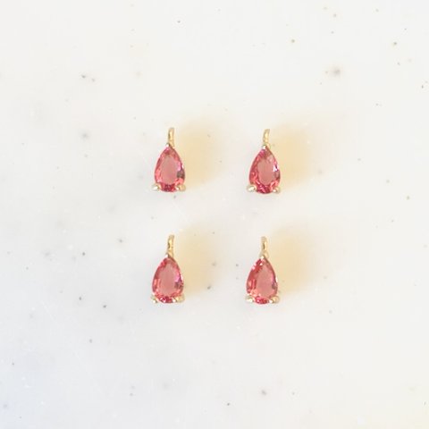 Clear Pink Gold Drop Pendant Tops