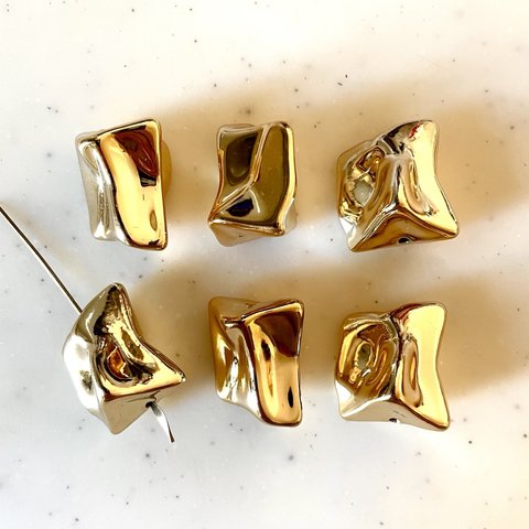 Gold Mirror Irregular Rectangular Beads