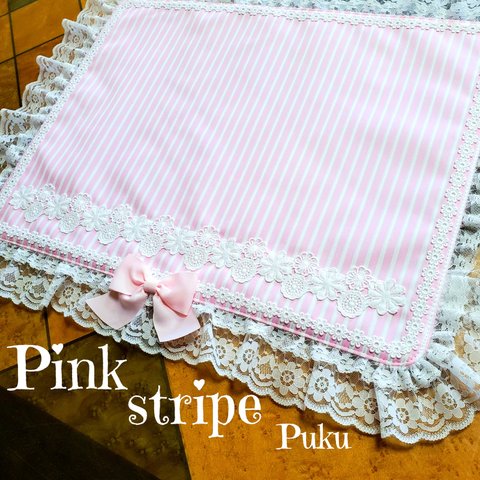 Pink stripeカフェマット