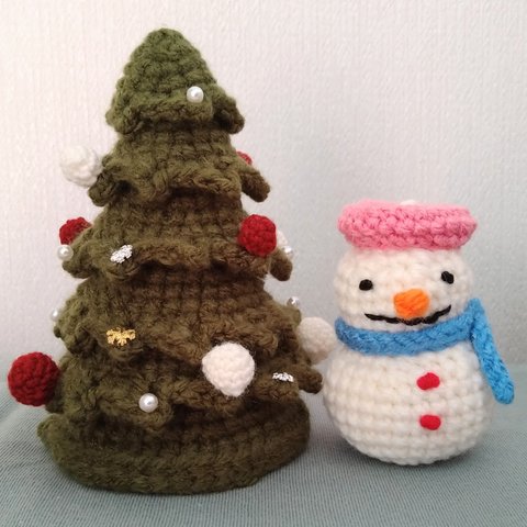 🌲クリスマスツリー🎄＆☃️ベレー雪だるま☃️セット