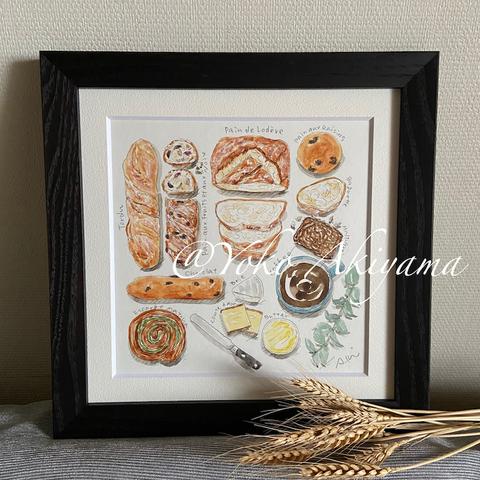 【原画25×25cm】How to enjoy bread（受注品）