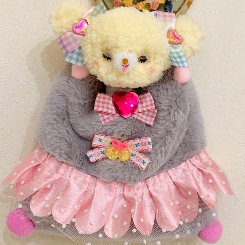 バレリーナみたい💗🍒おくるみベイビー❣️巾着袋♡bag☆ゆめかわいい♡ベビー雑貨♡バレエ衣装☆グッズ♡プレゼント☆ギフト☆ピアノ☆ファンシー♡発表会♡パープル♡ピンク♡ベア♡うさぎ♡愛犬♡乙女ポーチ