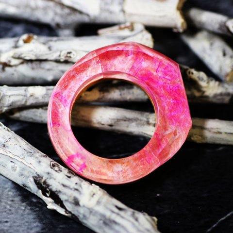 【送料無料】Wood Resin Ring/Sakura ～ウッドレジンリング～