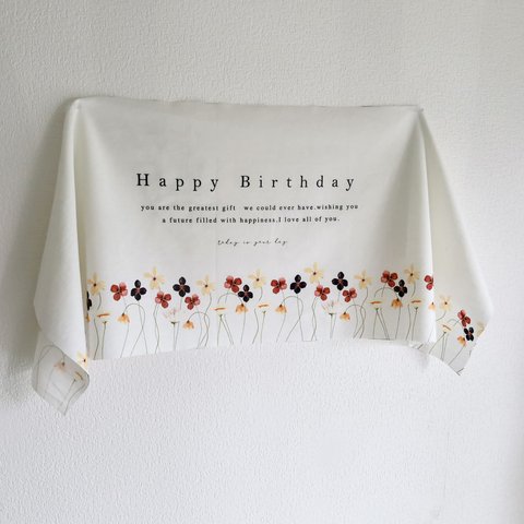 BIRTHDAY TAPESTRY cotton linen（36×100）Flower Trail