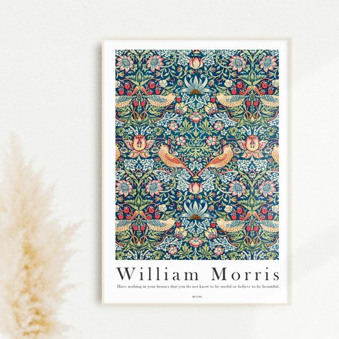 ウィリアム・モリス 苺泥棒 | AP063 | アートポスター ボタニカル 植物 花 鳥 いちご泥棒 ウィリアムモリス