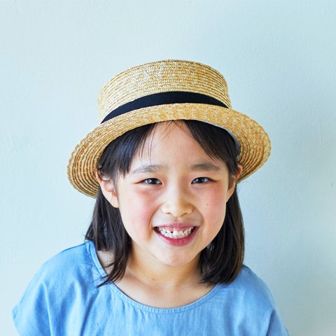 マラン 子供用 麦わら カンカン帽子 ストローハット 帽子 50cm [UK-H044-NA-50]