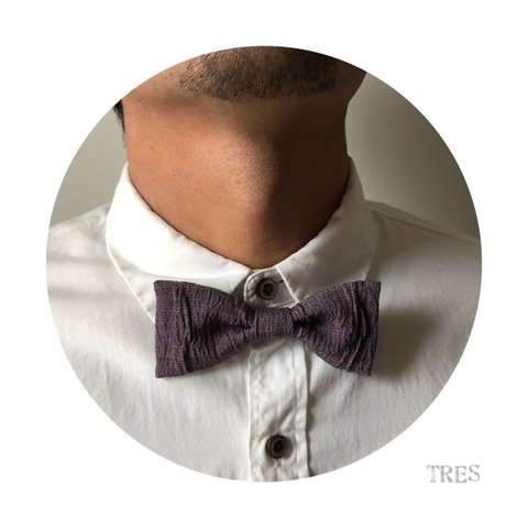 【TRES】men's蝶ネクタイ　ワッシャーダークパープル　蝶ネクタイ　