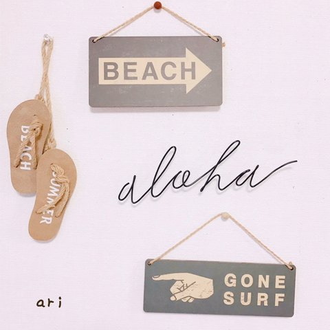 aloha〜アロハ〜ワイヤーウォールデコ《虫ピン付き》
