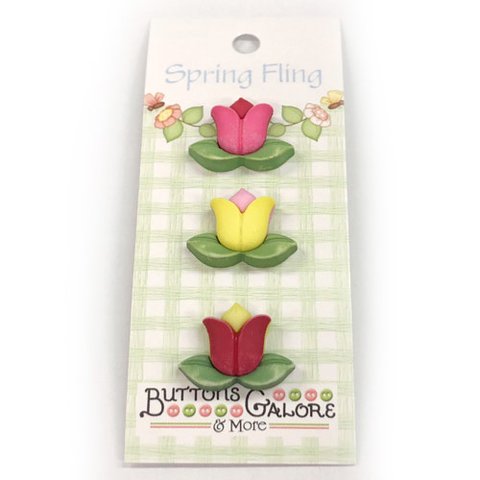 チューリップ ボタン (BG-SF122-Tulips)