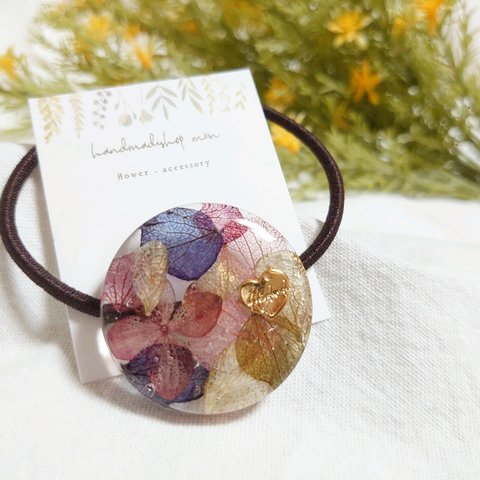 秋Color紫陽花のヘアゴム♡