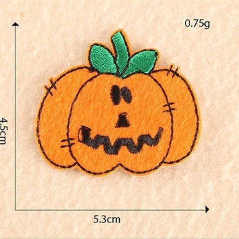 かぼちゃ お化け ハロウィン ワッペン アップリケ 2枚入り