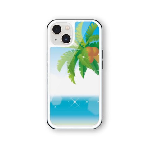 海 10 強化ガラス iPhoneケース 夏 iPhone15 iPhone14 iPhone13 iPhone12 iPhone11 iPhoneSE2  iPhoneSE3