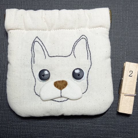 【送料無料】フレブル君刺繍バネ口小銭入れ②