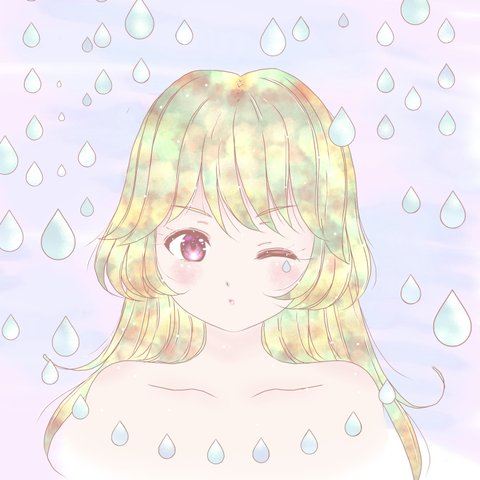 水滴模様がいっぱいの女の子