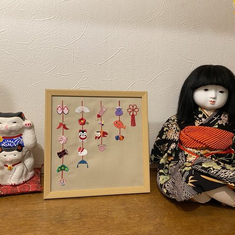 吊るし雛刺繍　ミニ　額　ひなまつり