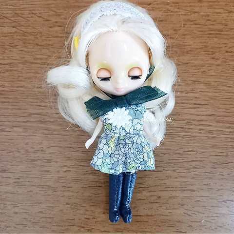 SALE 送料無料 プチブライス 服 ハンドメイド❁ヘッドドレスとワンピース