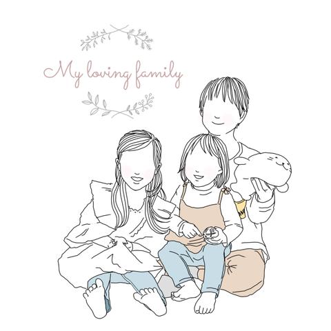 似顔絵　familyイラスト