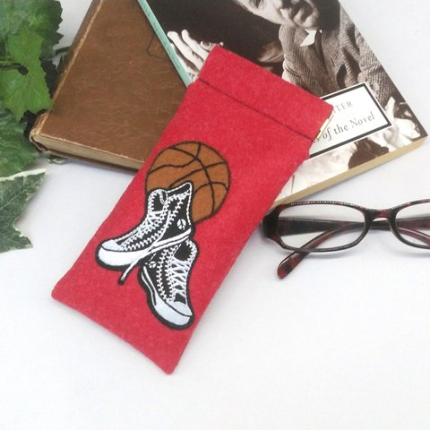 Men'sにも 👓眼鏡ケース（basketball・red）